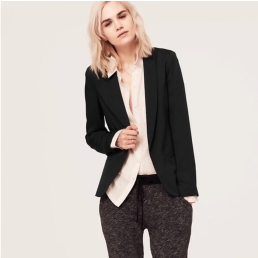 Lou & Grey Cool Girl Blazer Open Front Black XS